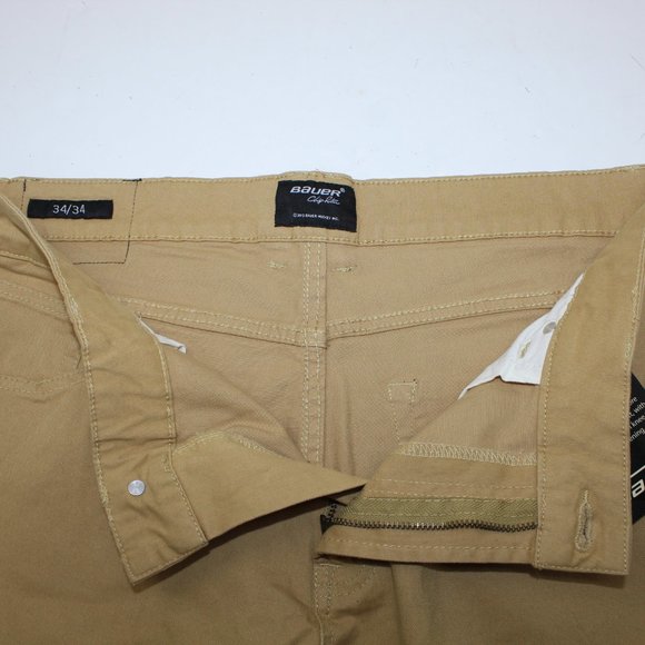 Bauer Chip Foster Slim Hockey NWT Men's 34 x 34 Khaki 5 Pocket Stretch Jeans - Picture 8 of 13